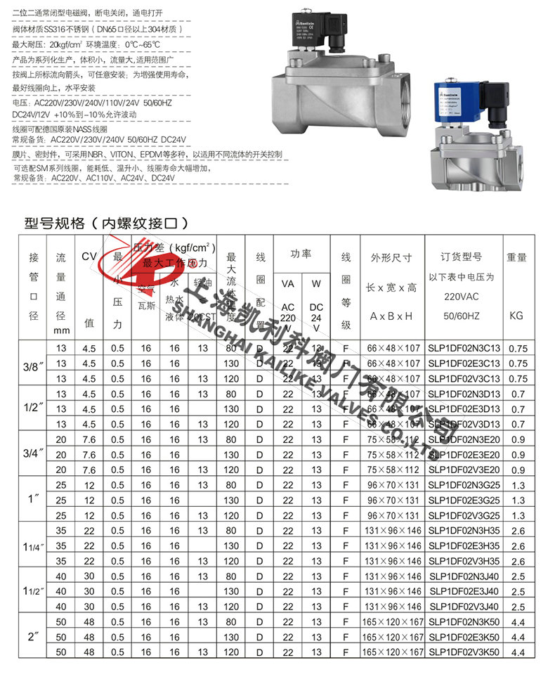 SLP膜片式電磁閥型號(hào)規(guī)格
